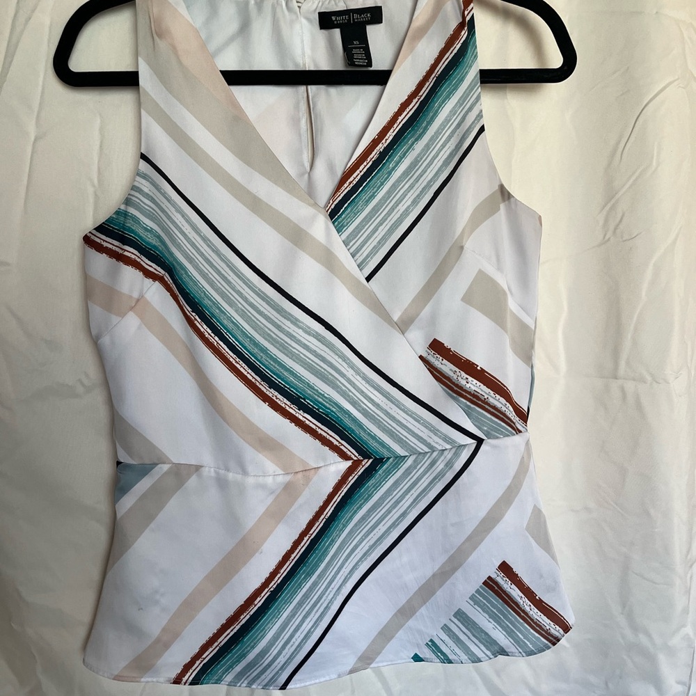 White House Black Market Multicolor Striped Blouse